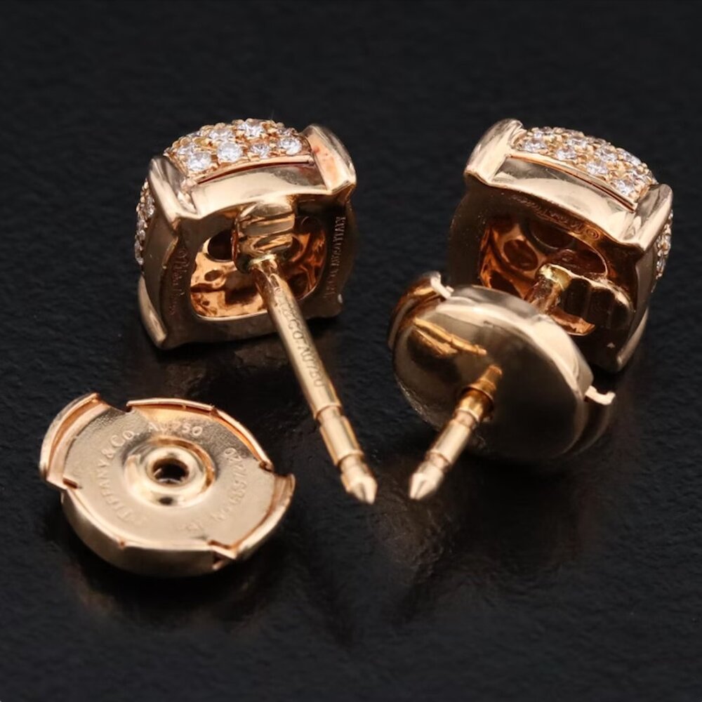 Tiffany & Co. Paloma Sugar Stacks 18K 0.50 CTW Pavé Diamond Stud Earrings - Picture 4 of 9